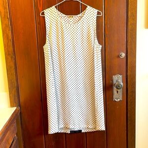 EUC Rebecca Minkoff Cream and Black Polka Dot Shift Dress 100% Silk Size 8